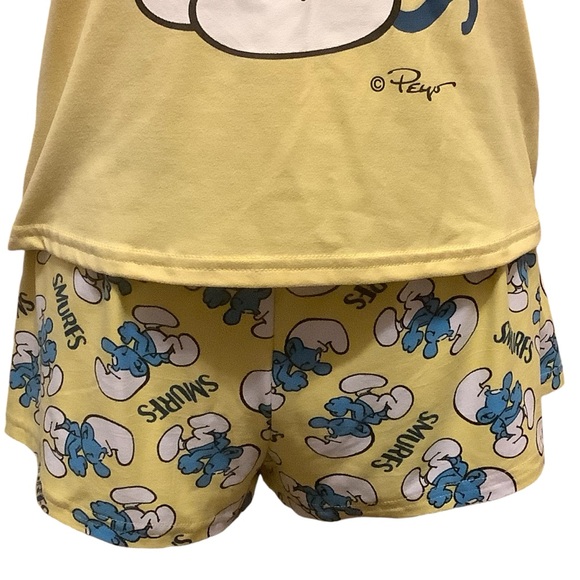 THE SMURFS T-SHIRT & SHORTS PAJAMA SET/ Size S - Picture 5 of 10